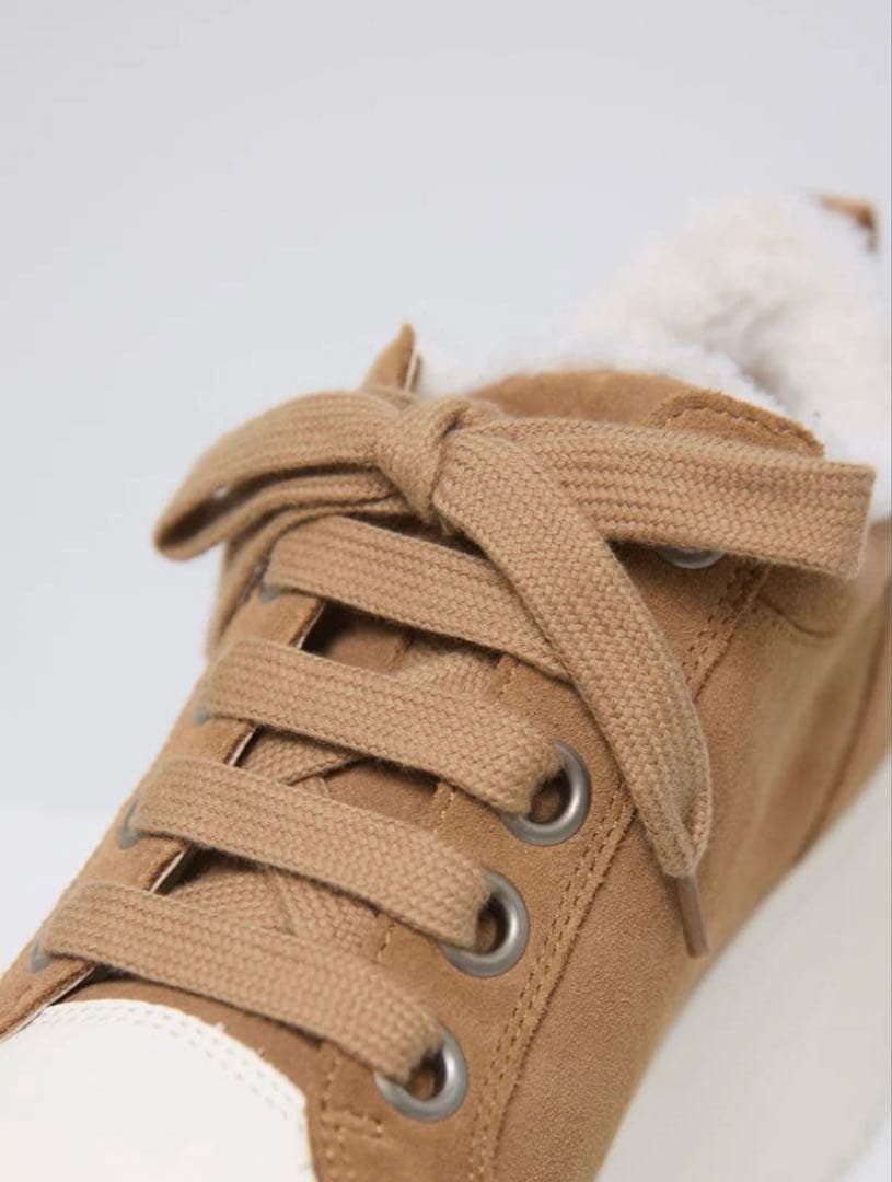 鈴木亜美 新作 プラットフォーム スエード スニーカー M もこもこ