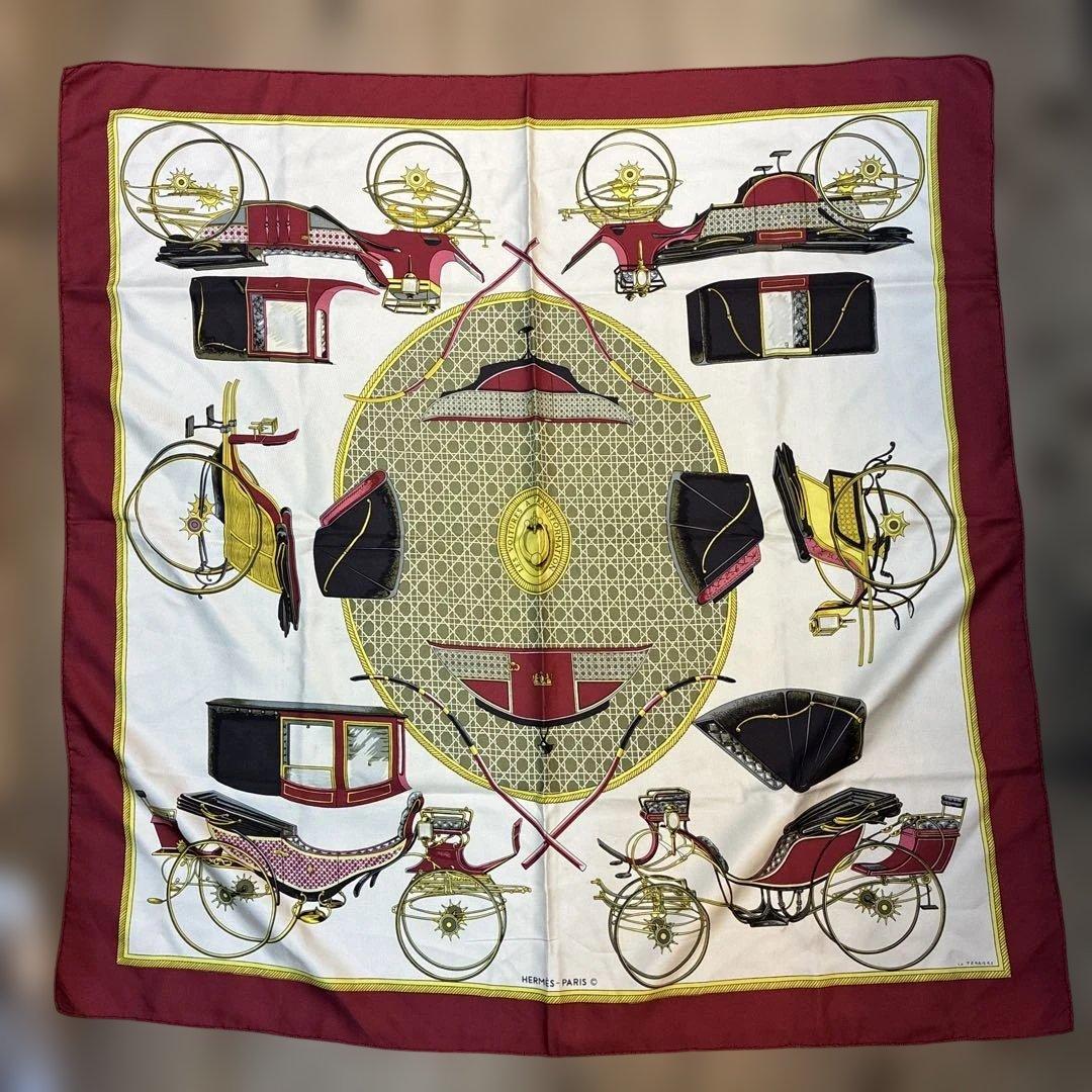 エルメス カレ90 シルク88cm スカーフ レッド - メルカリ