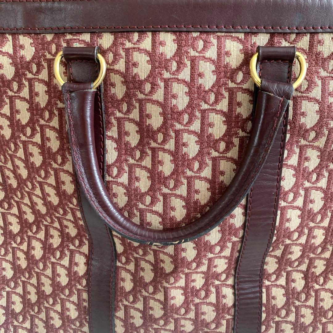 クリスチャンディオール トロッター ボストンバッグ キャンバス レザー