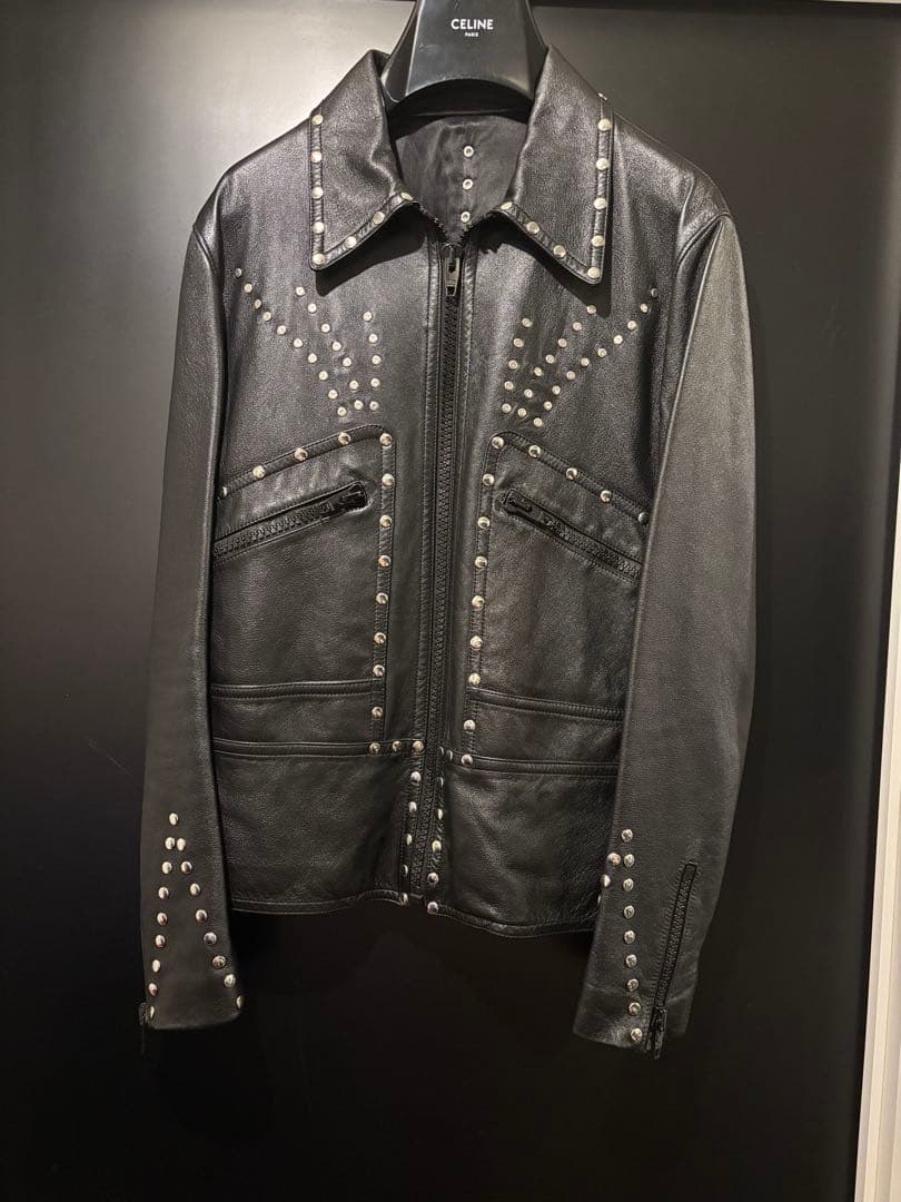 CELINE 2020AW エディ着 スタッズシングルレザージャケット 44 - メルカリ