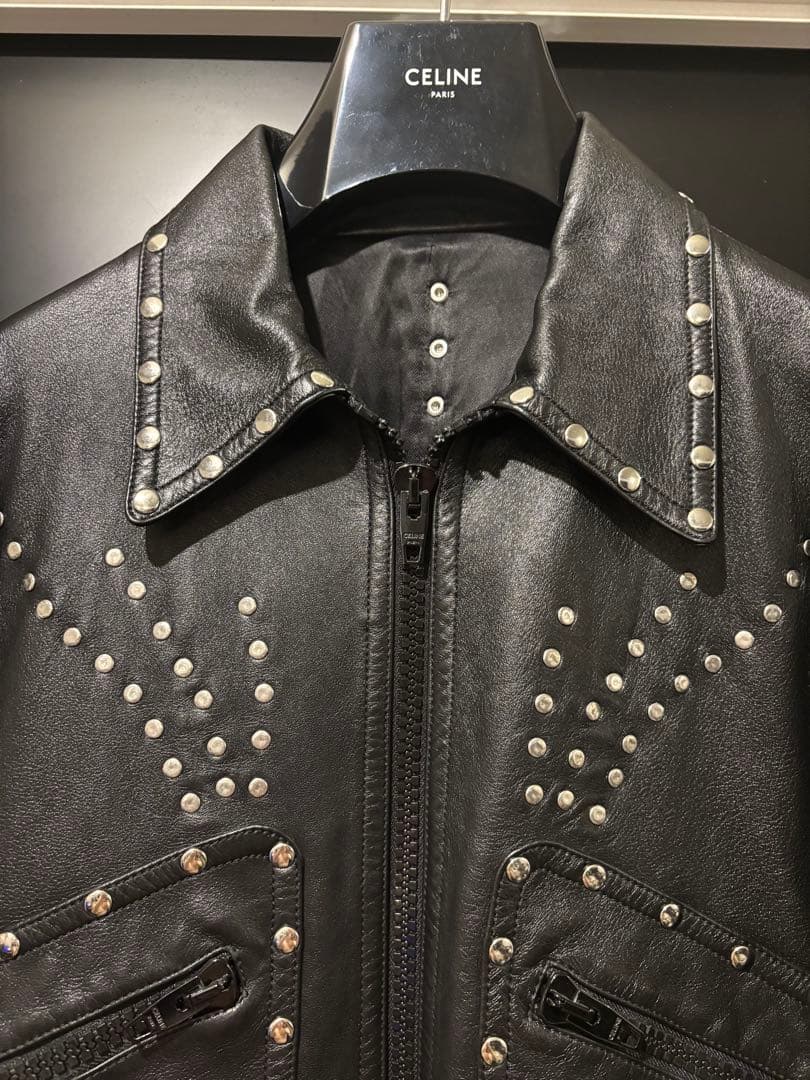 CELINE 2020AW エディ着 スタッズシングルレザージャケット 44 - メルカリ