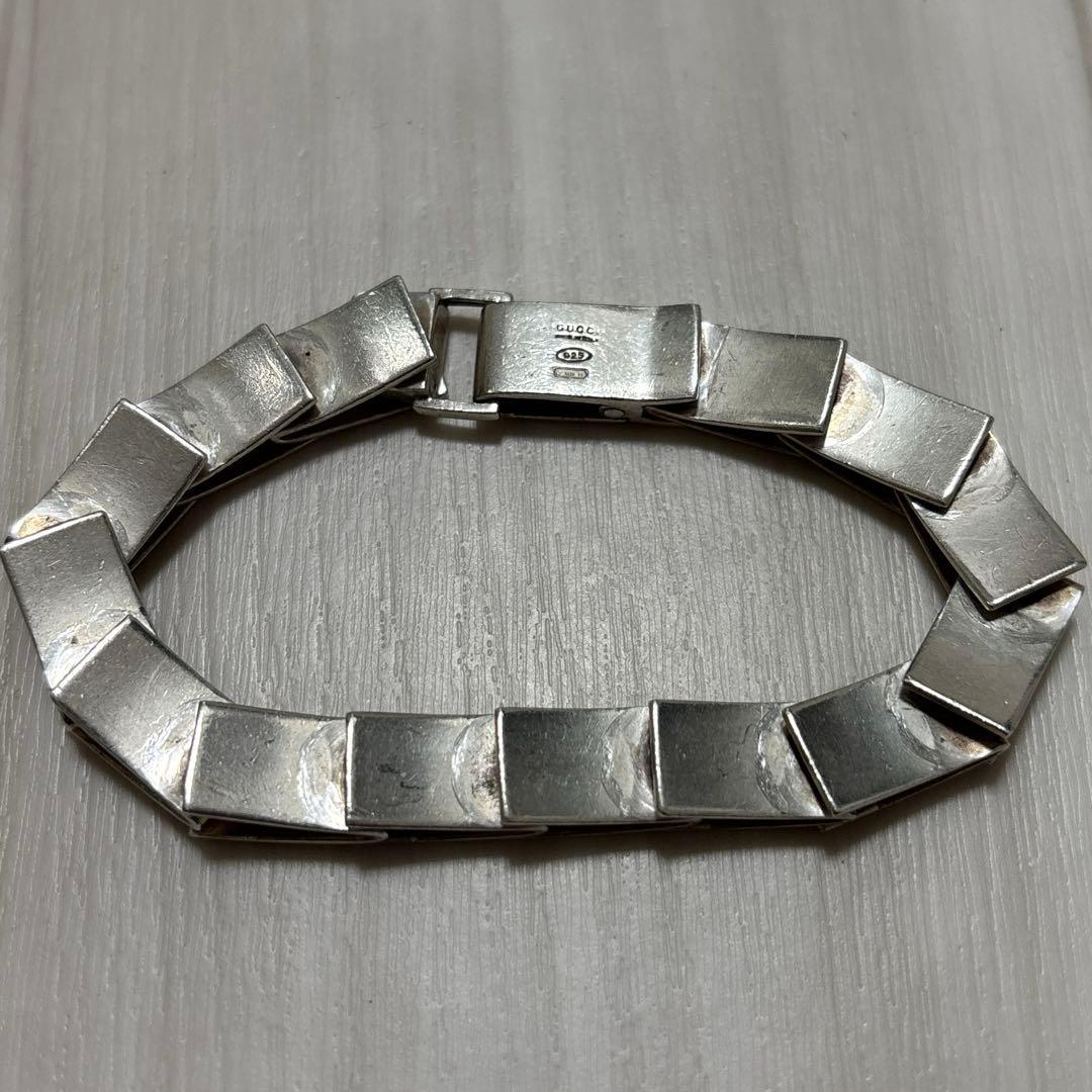 GUCCI オールドグッチ シルバー925 フィッシュプレートブレスレット