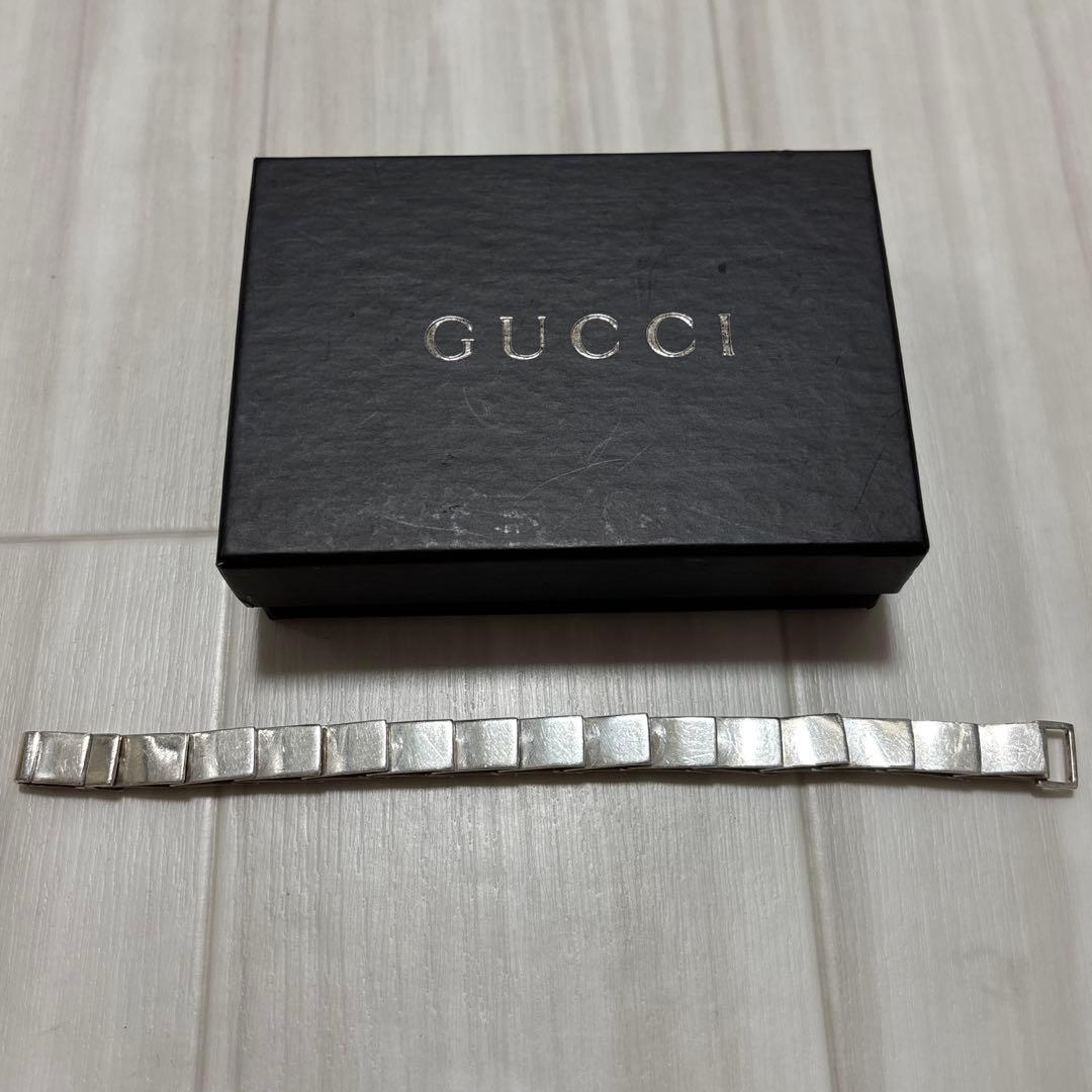 GUCCI オールドグッチ シルバー925 フィッシュプレートブレスレット