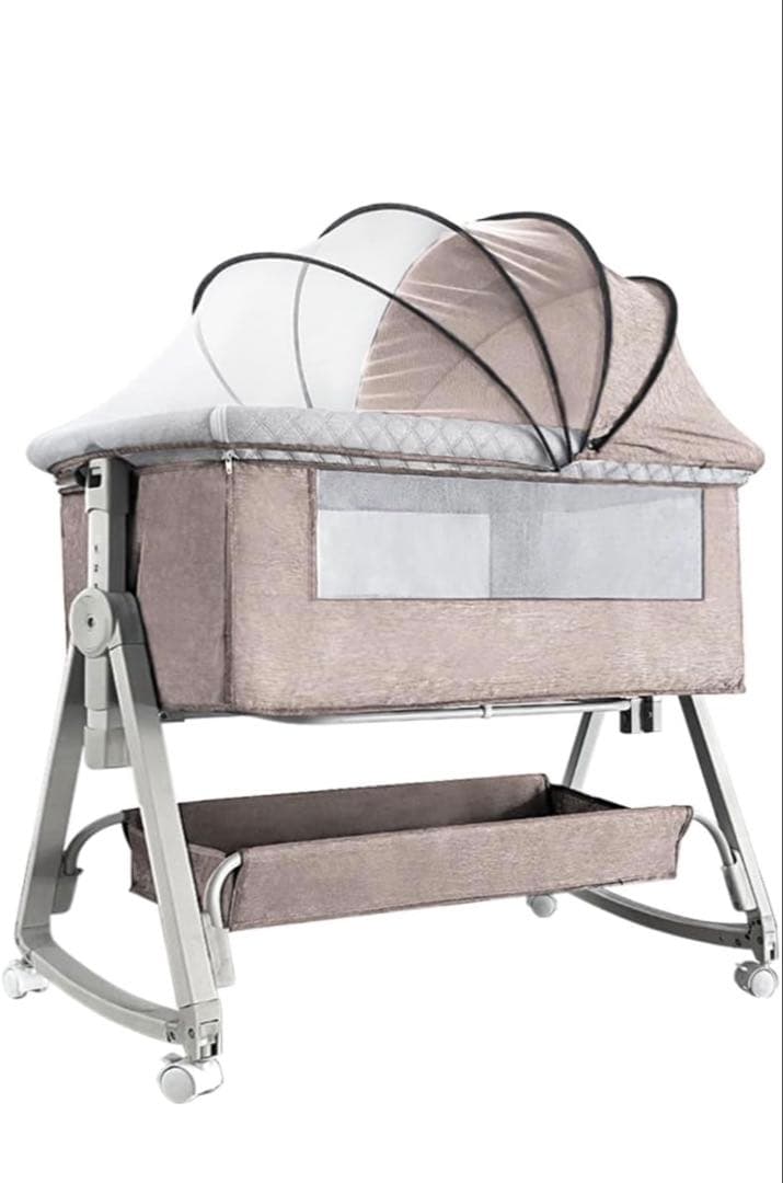 KINO LINPO 揺りかごベッド グレー 92cm Amazon.co.jp: Kino Linpo ベビーベッド 添い寝 新生児ベッド 乳児用