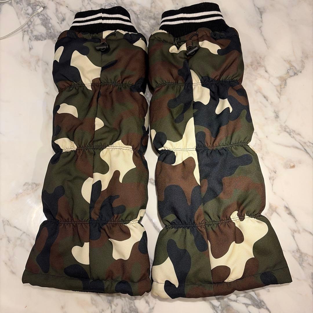 極美品☆パーリーゲイツ レッグウォーマー 迷彩柄 裏地フリース 防寒