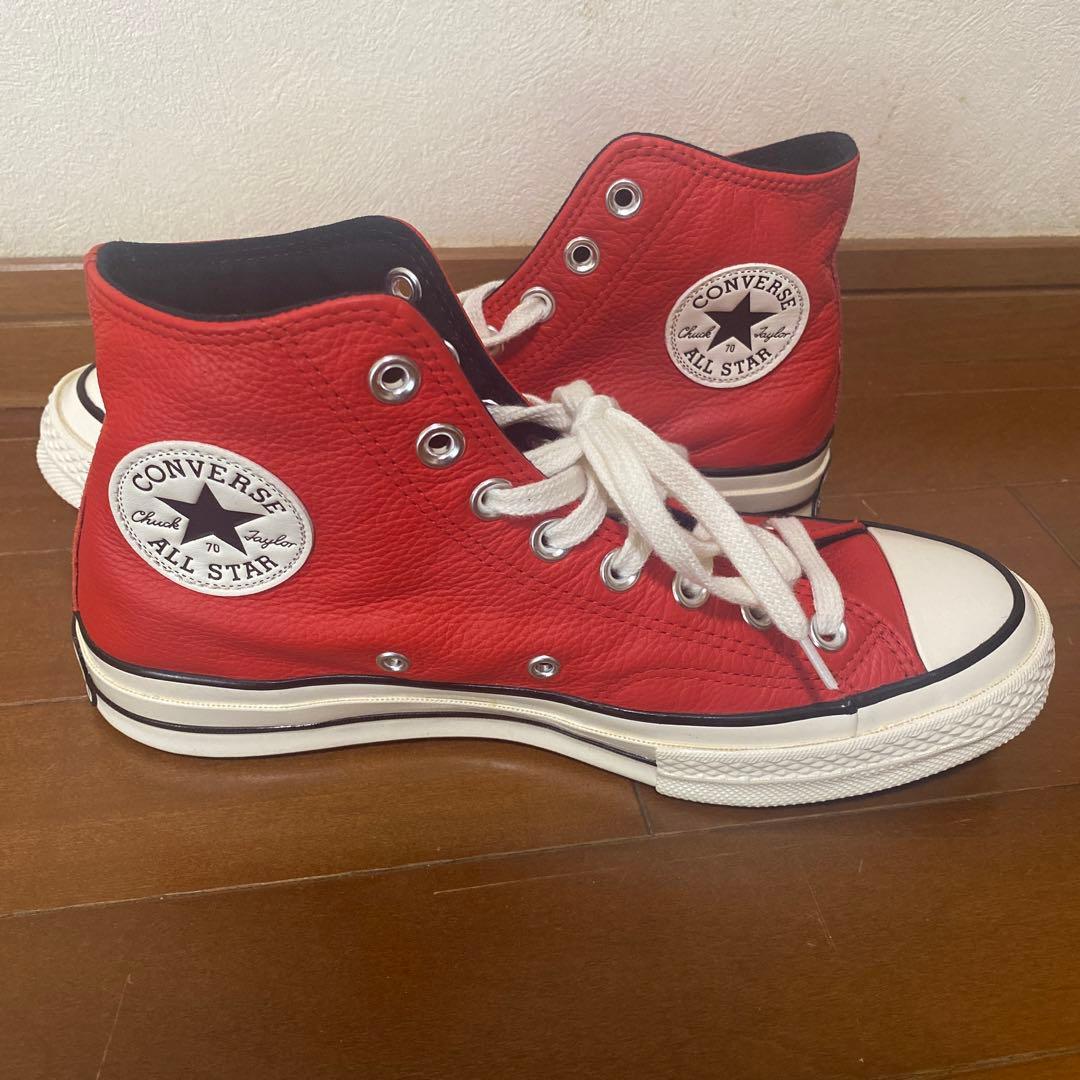 レア 希少 コンバース ハイカット レザー 赤 ct70 25センチ - メルカリ