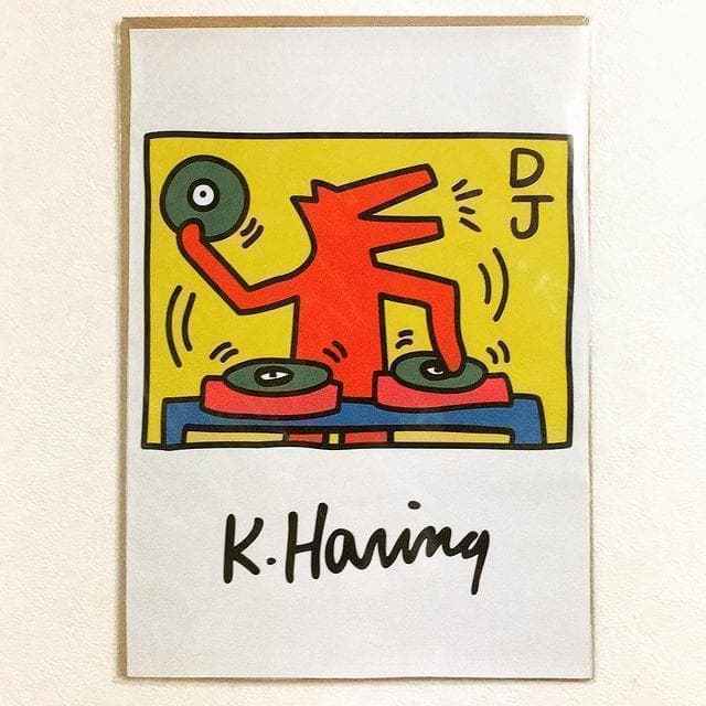 布 ポスター「キース・ヘリング DJ DOG 犬 黄色」 - メルカリ