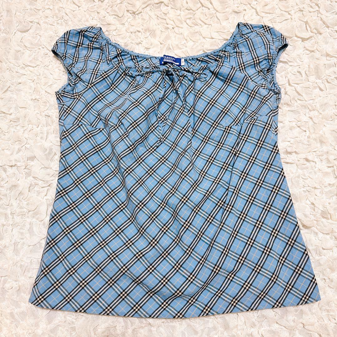 バーバリーブルーレーベル ノバチェック ノースリーブ シャツ 希少