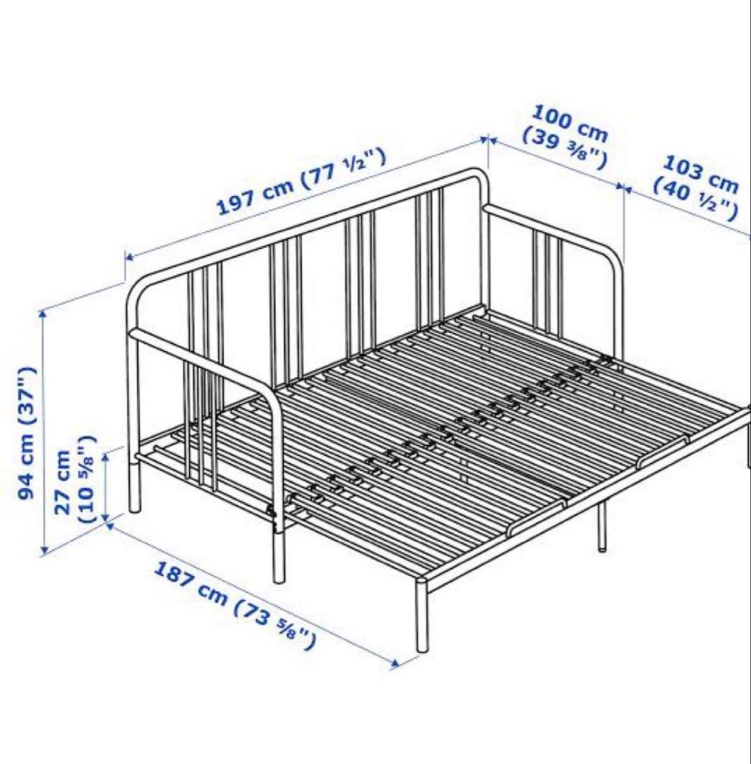 直接の引き取り希望】IKEAベッドフレーム FYRESDAL 大阪市 - メルカリ