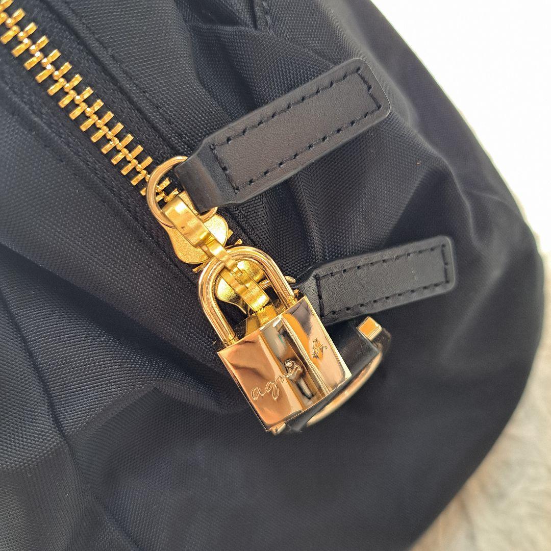 極美品】【agnes b.】FT03‐03 2Wayボストンバッグ チャーム付