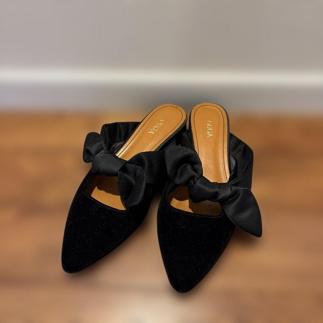 OHGA ベロアリボンミュール - メルカリ