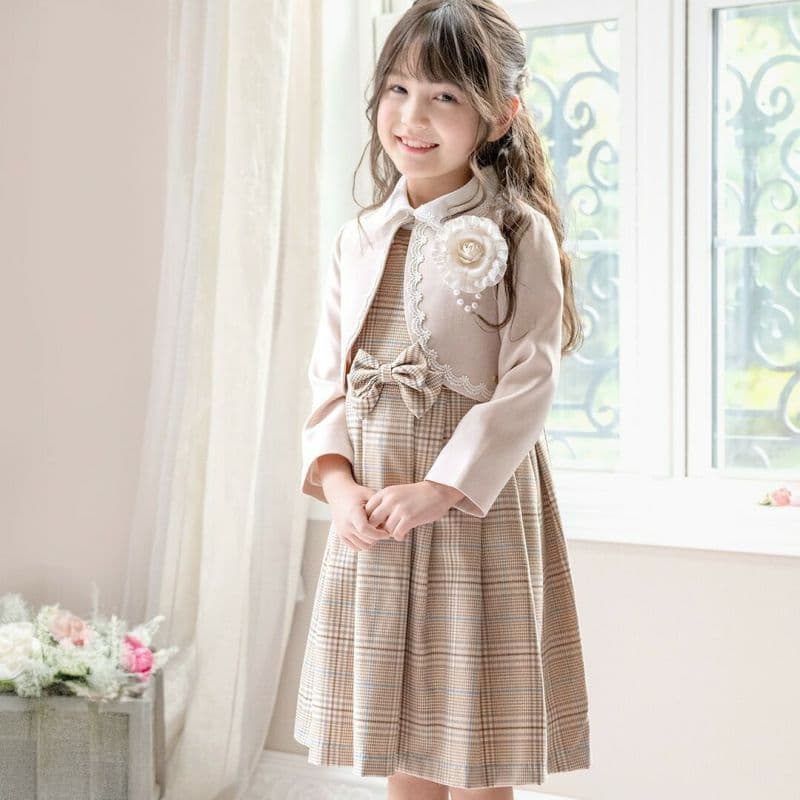 キャサリンコテージ ベージュ チェック柄 フォーマルドレス 楽天市場】在庫限り 【卒服最終セール】フォーマルワンピース 小学校