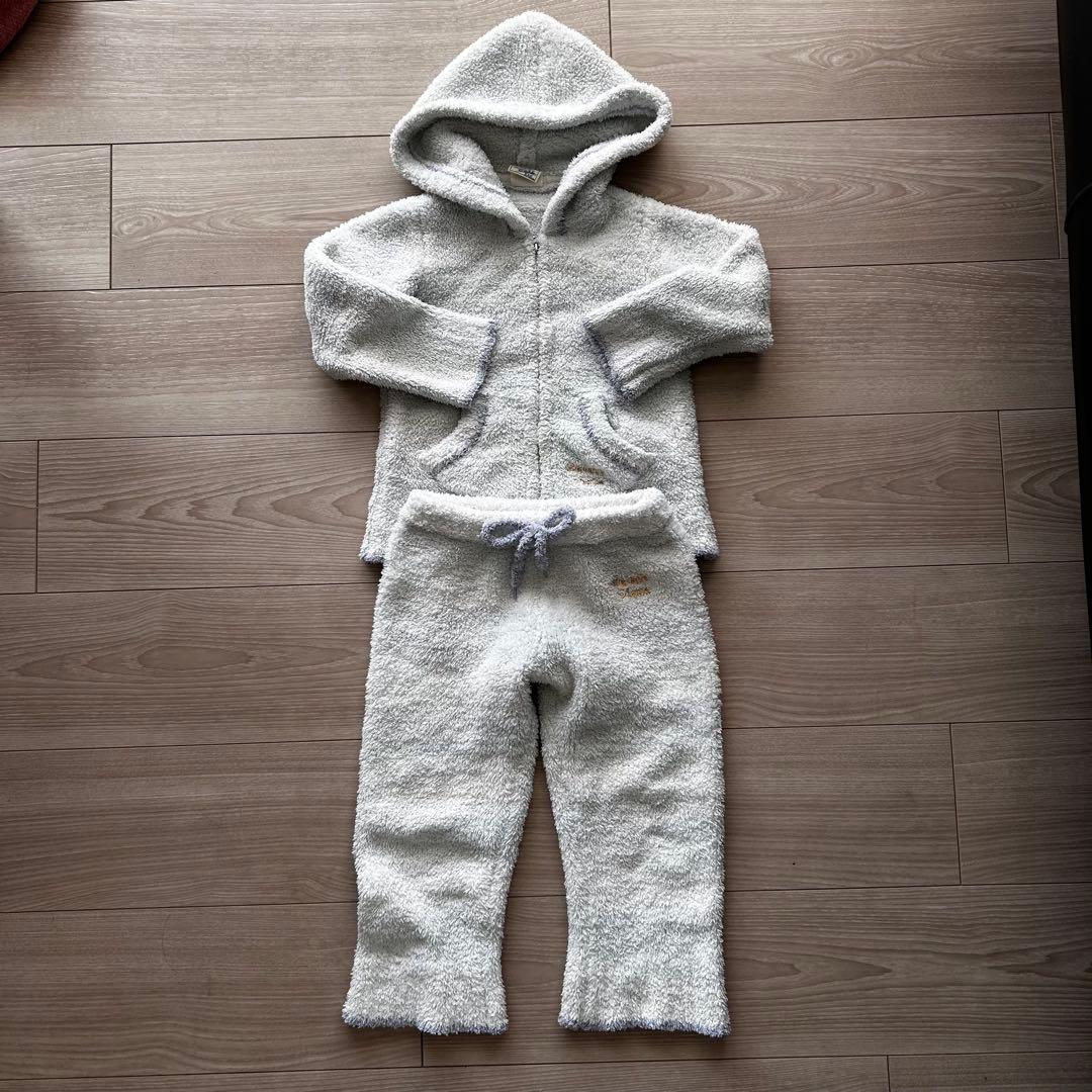 ジェラートピケ xxs （90〜100）フード付きパジャマ セットアップ 上下