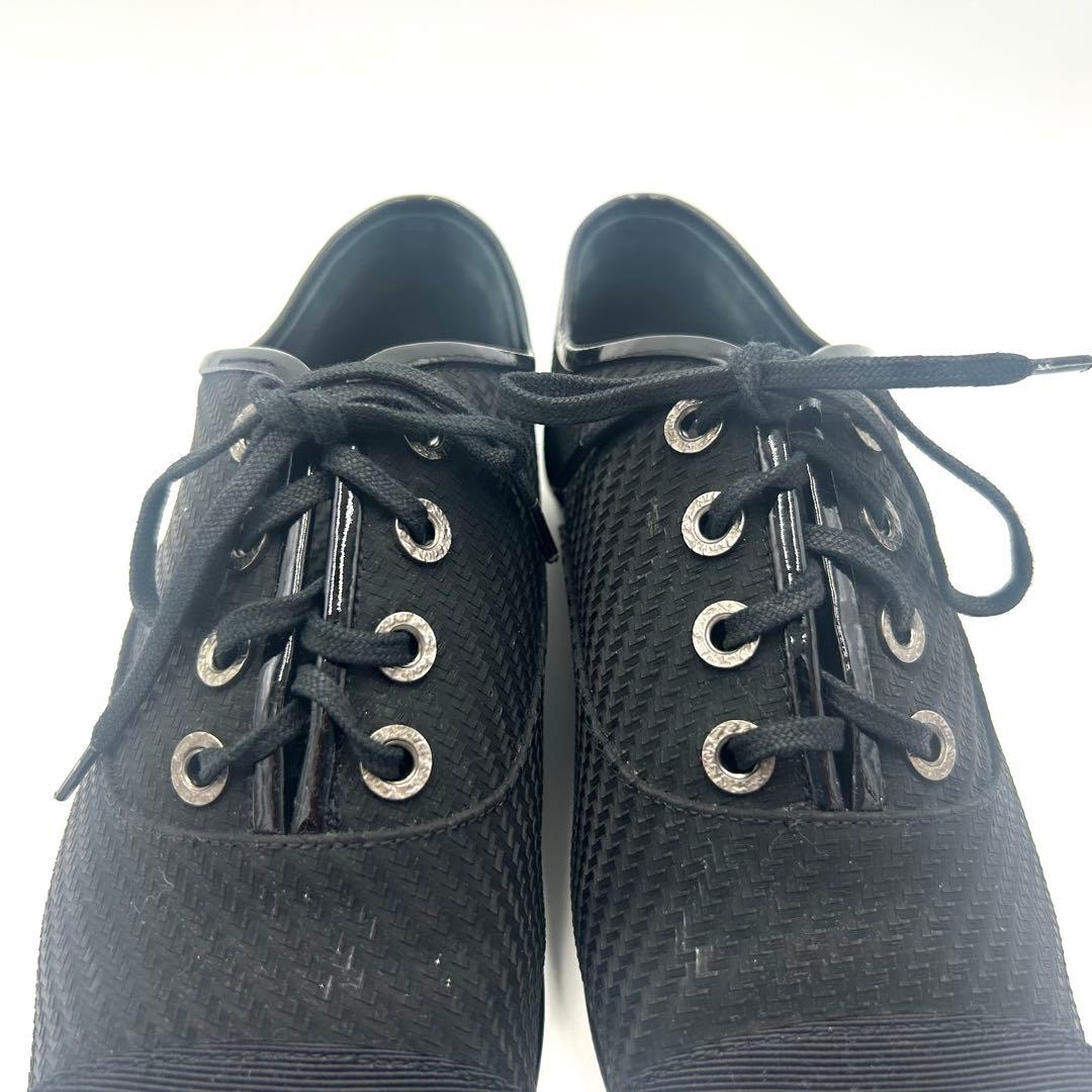 CHANEL シャネル シューズ ファブリック レースアップ 22.5cm