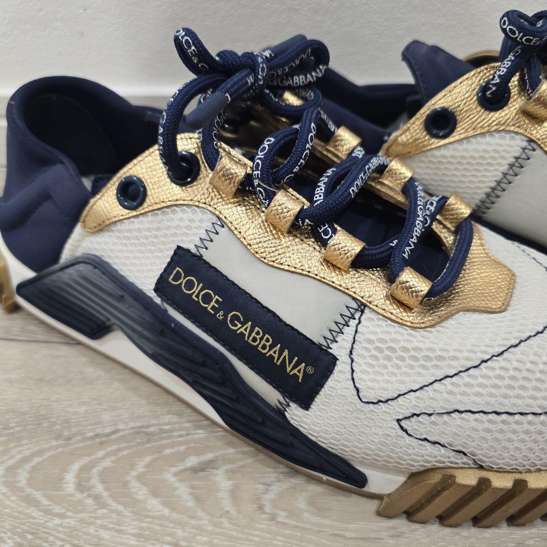 DOLCE & GABBANA スニーカー ホワイト/ゴールド/ネイビー