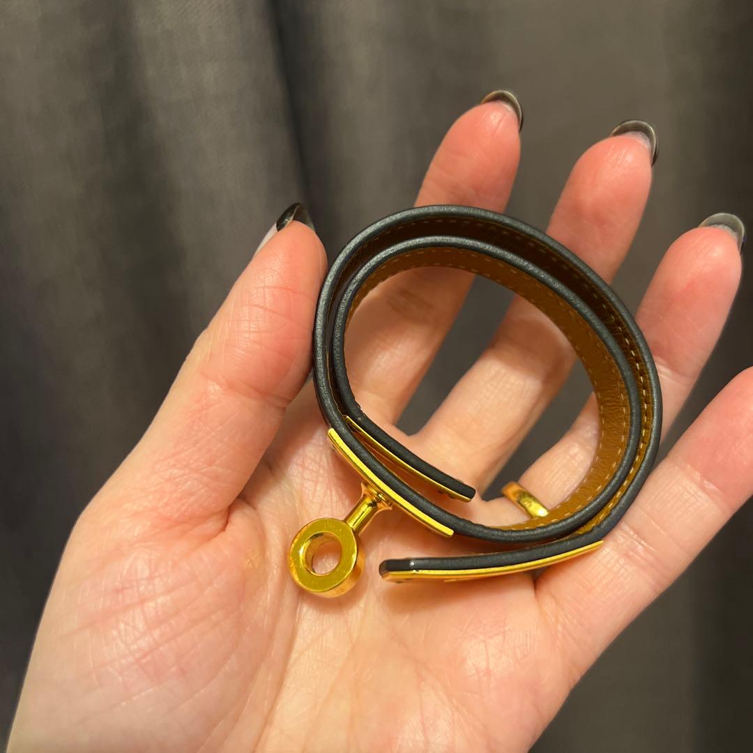 HERMES エルメス　レザーブレスレット 《ケリー》 ドゥブルトゥール