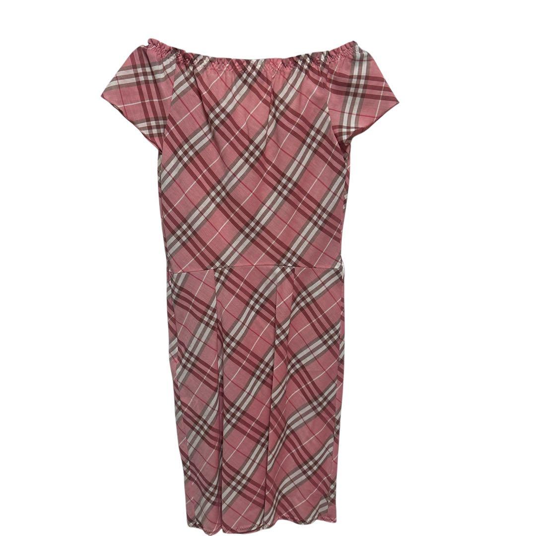 バーバリーブルーレーベル ノバチェックワンピース ピンク ベルト ペチ