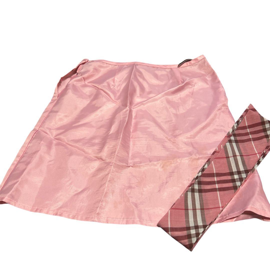 バーバリーブルーレーベル ノバチェックワンピース ピンク ベルト ペチ