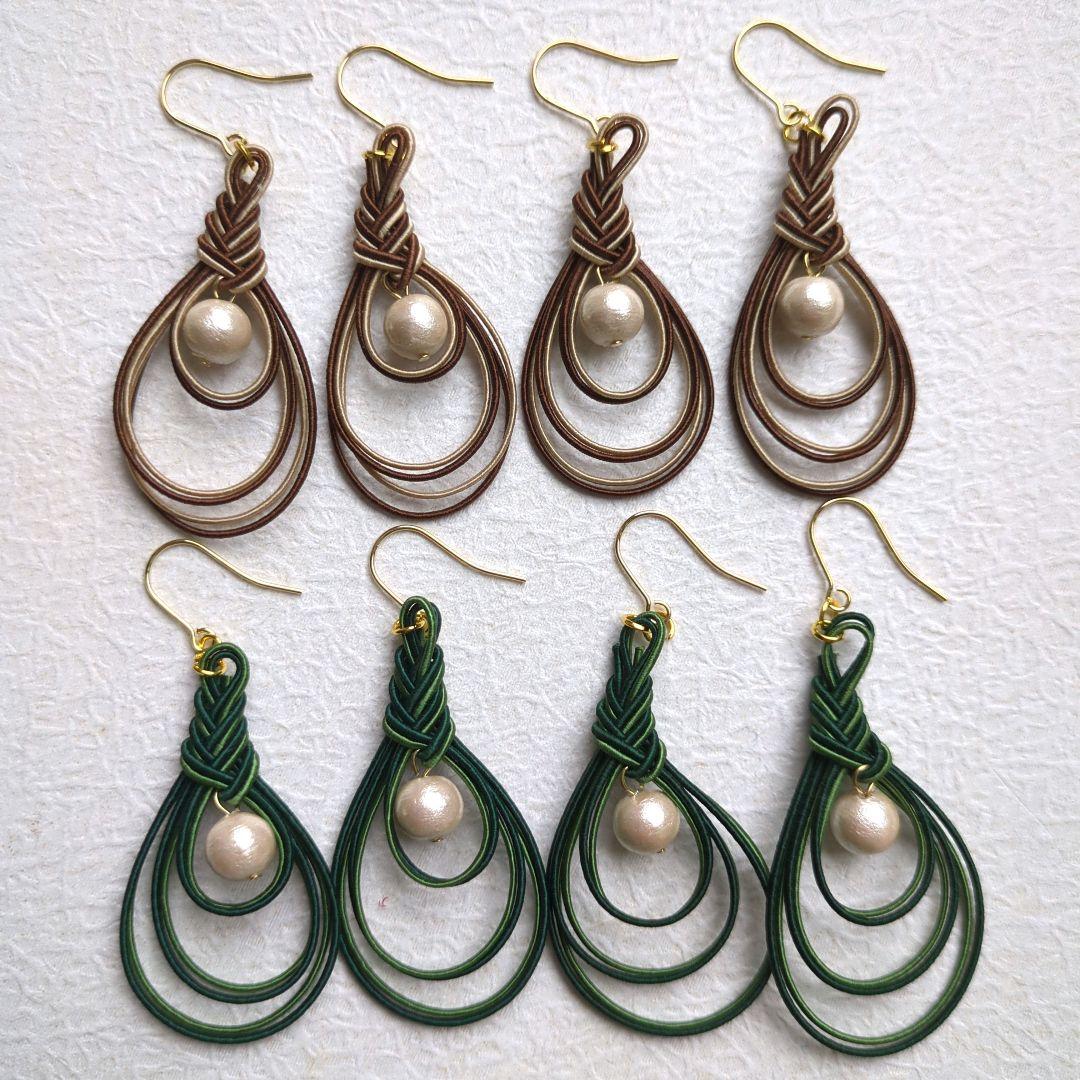 《ゆあ》水引ピアス(イヤリング)水引かんざしハンドメイド水引アクセサリー