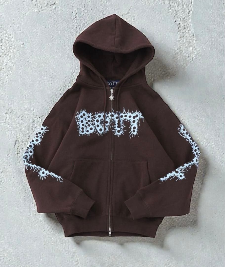 BoTT BoTT / ボット BANG LOGO ZIP HOODIE ブラウン ⁄ ボット BANG