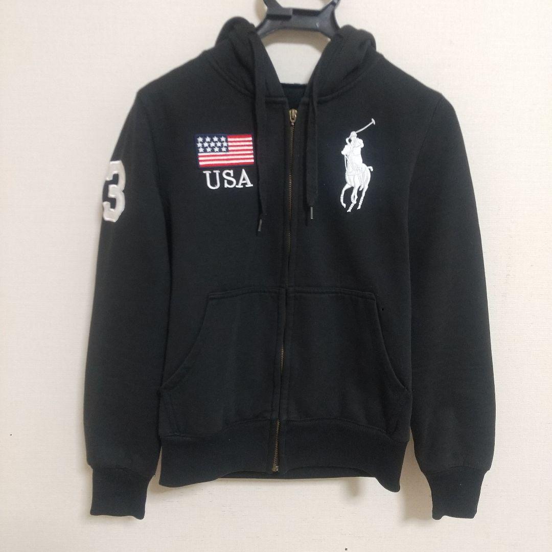 レア】ポロラルフローレン USA国旗 スウェット ジップパーカー S