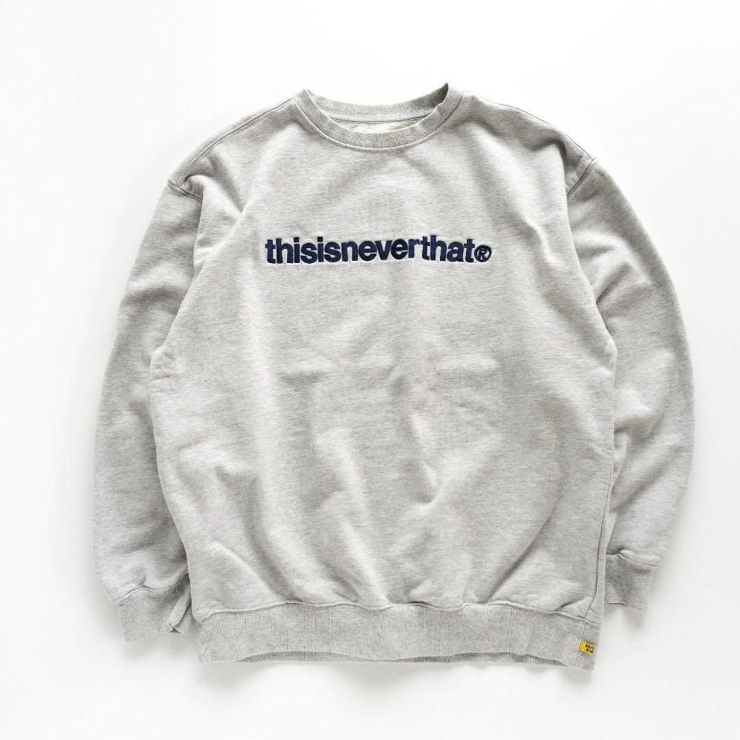 ディスイズネバーザット ロゴスウェット グレー【XL】 - メルカリ