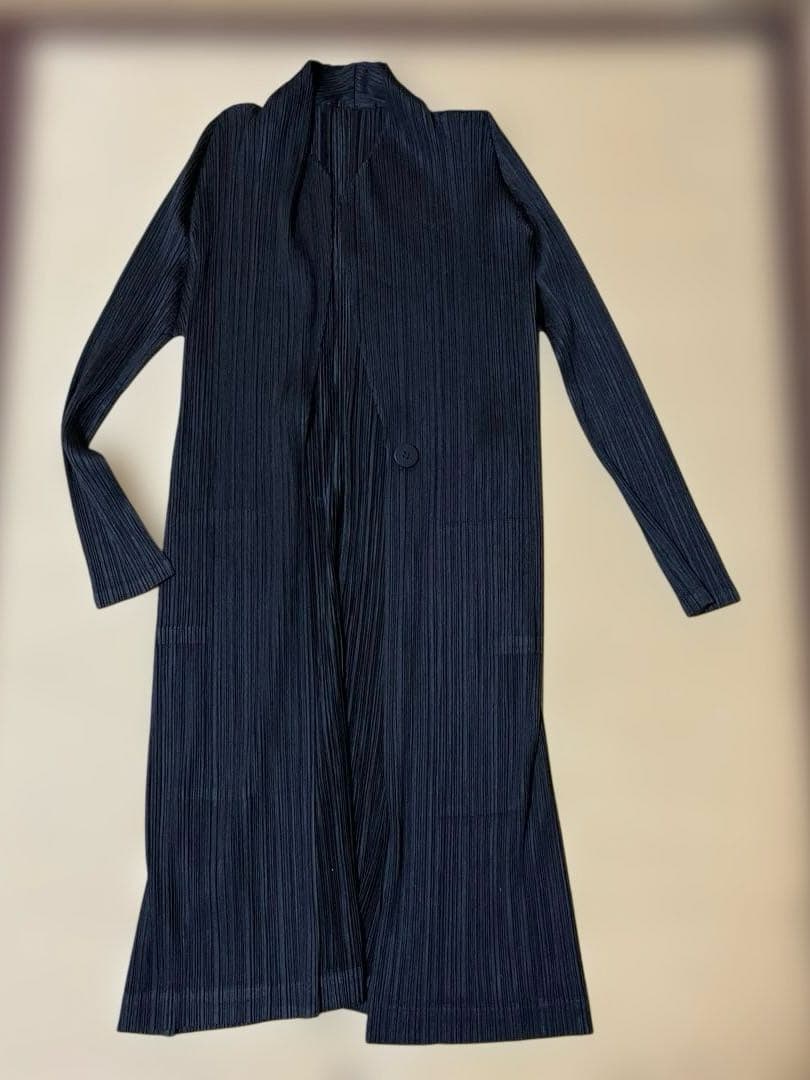 PLEATS PLEASE ストライプ ロングカーディガン 極美品☆PLEATS PLEASE プリーツプリーズ イッセイミヤケ PP53-JA621