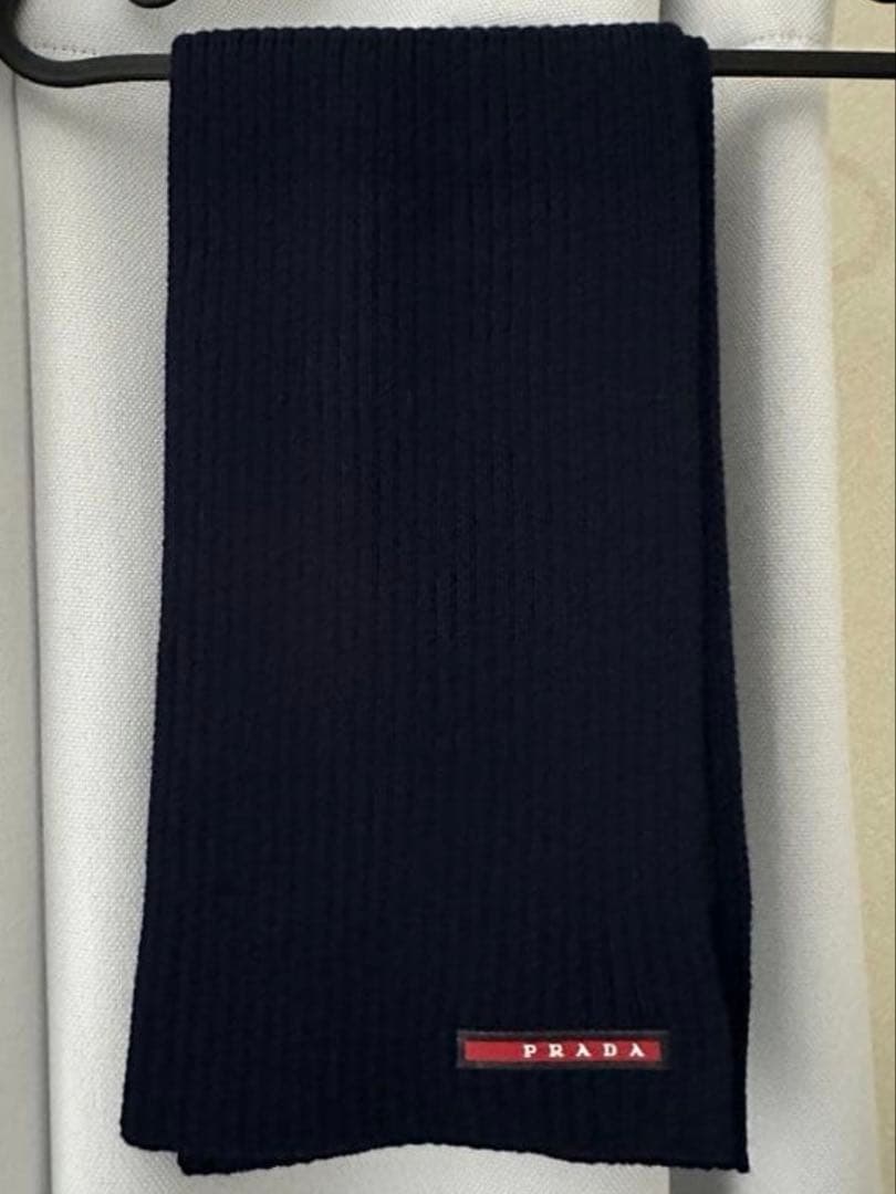 【極美品】PRADA マフラー　ネイビー 楽天市場】【 プラダ マフラー ネイビーの通販