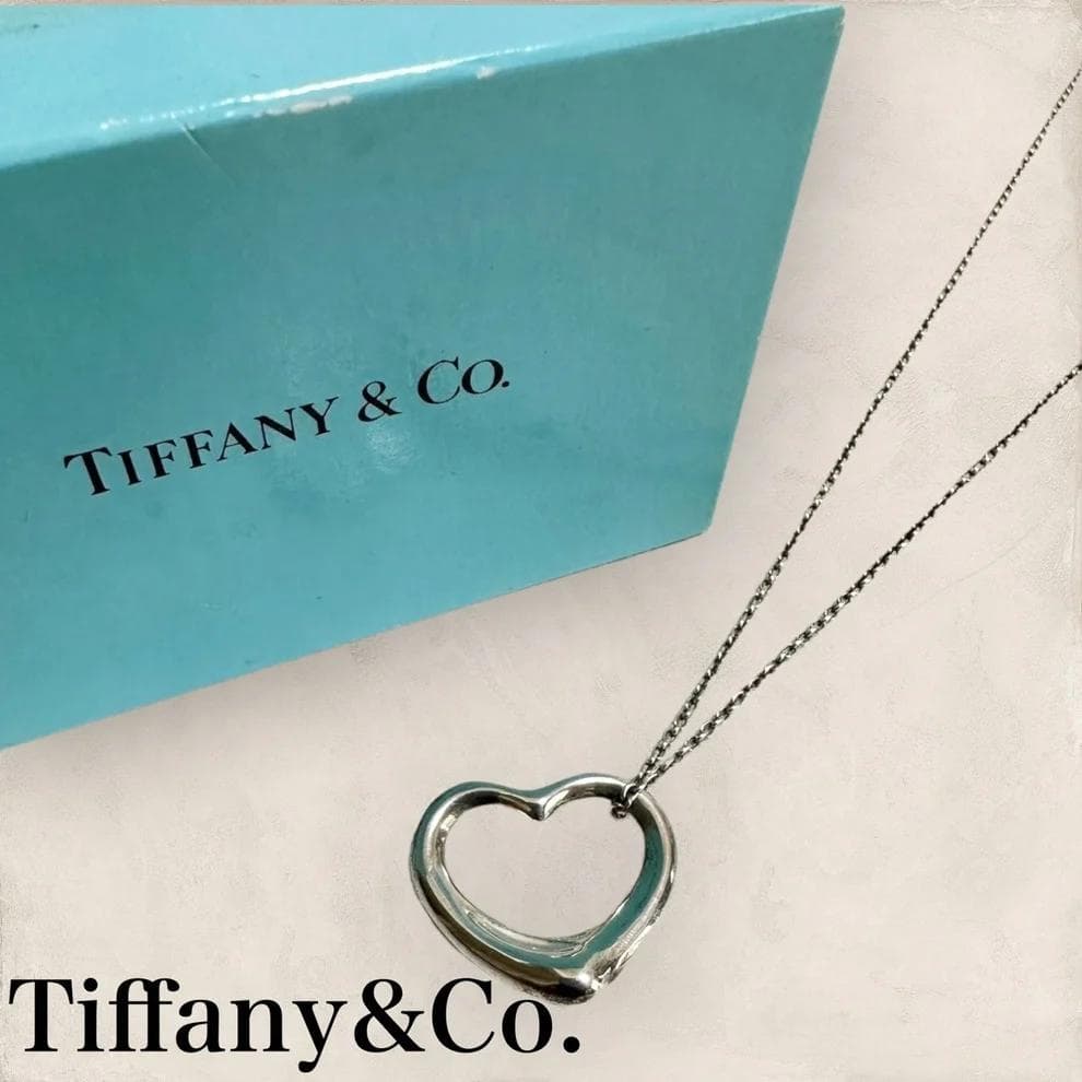 箱付き】ティファニー オープンハート ネックレス 925 22mm シルバー