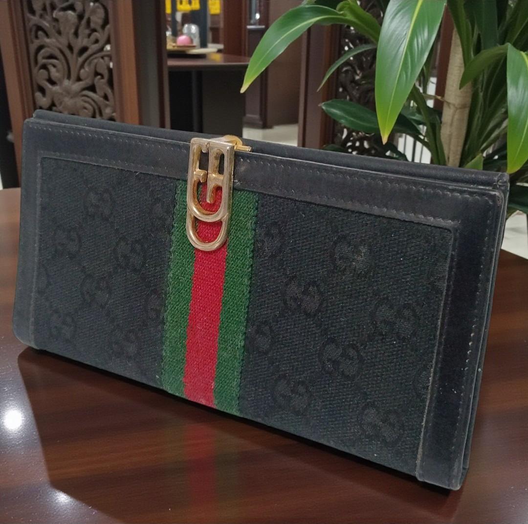 GUCCIオールドグッチ シェリーライン コンパクト財布 GG柄