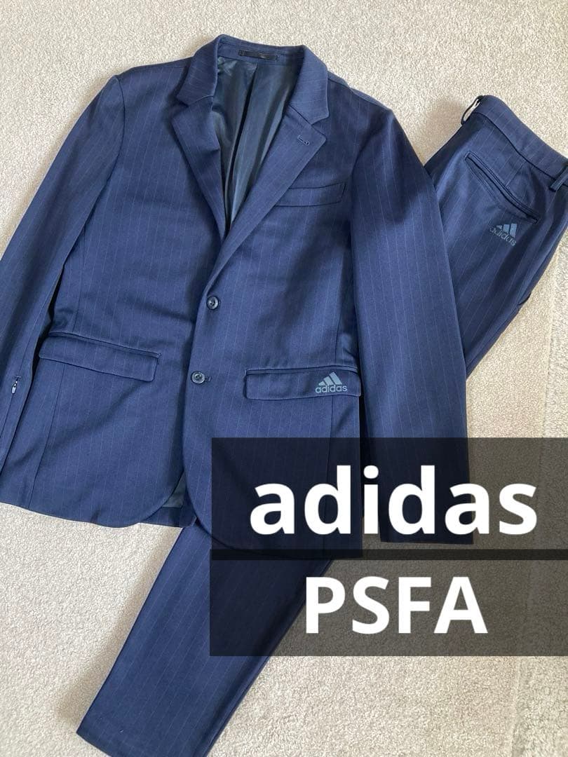 adidas アディダス PSFA セットアップ ストライプ スーツネイビー