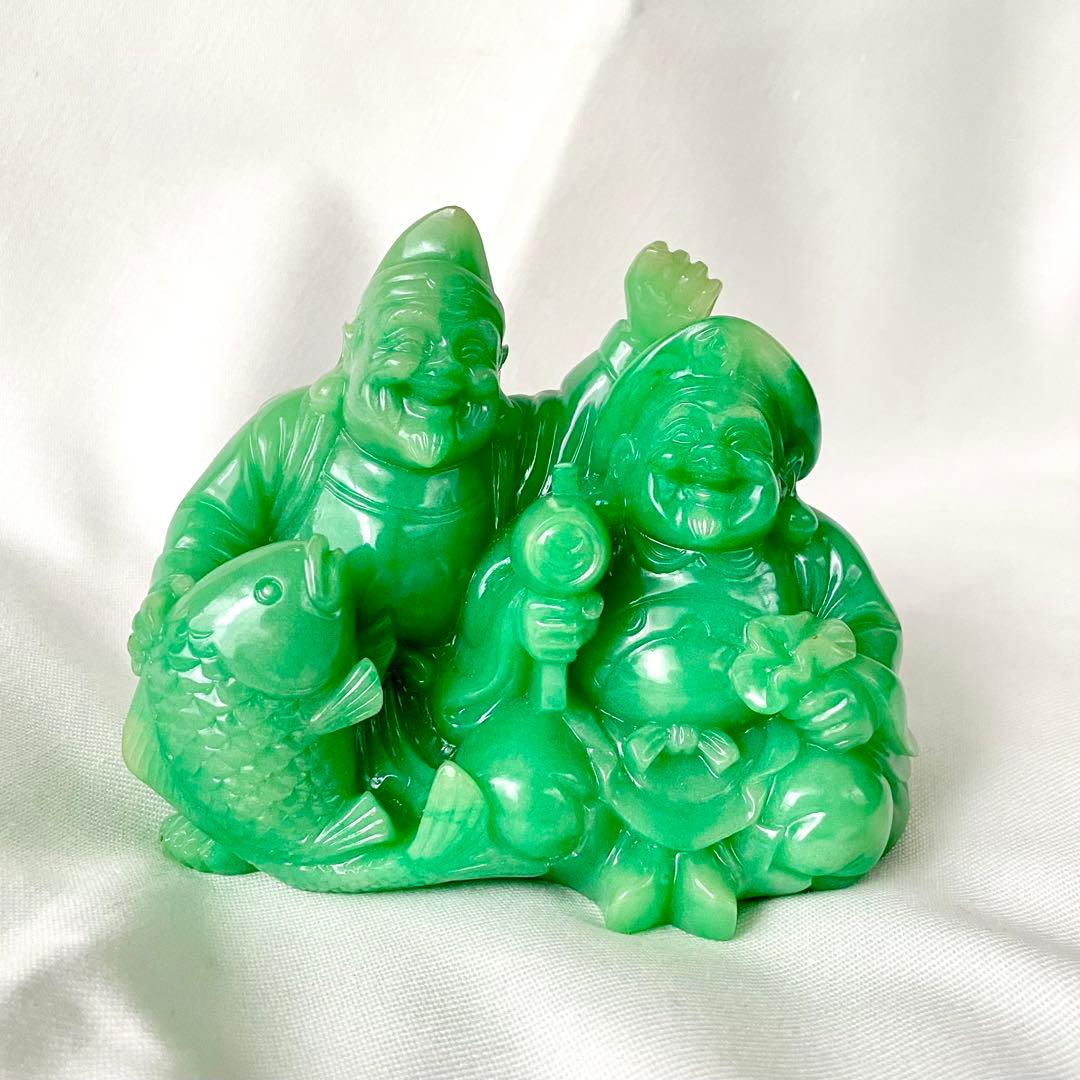 翡翠 福の神 置物 恵比寿様 大黒天様 - メルカリ