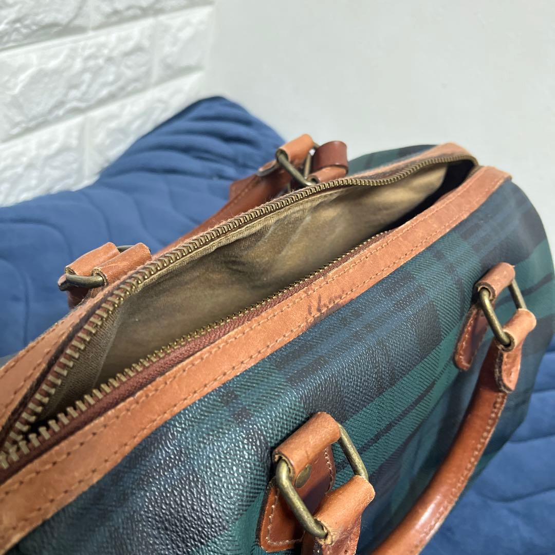 RALPH LAUREN ミニボストンバッグ チェック柄 ヴィンテージ 29cm