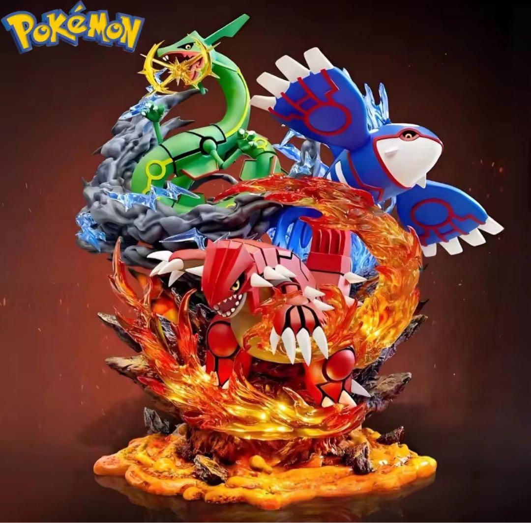ポケモン フィギュア グラードン カイオーガ レックウザ LED付き