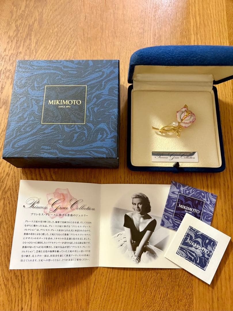 稀少 ミキモト プリンセスグレースコレクション ブローチ K18 パール