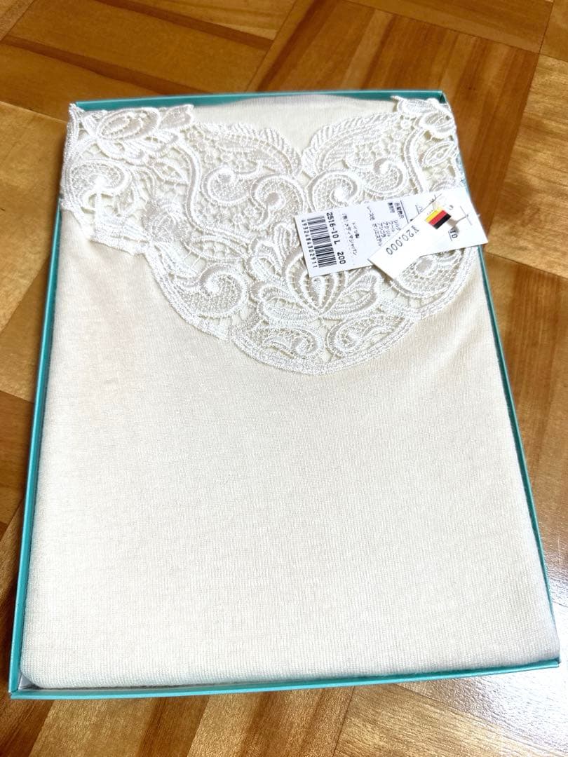 メディマ MEDIMAレース付 8分袖スリーマLサイズ シルク／アンゴラ 肌着