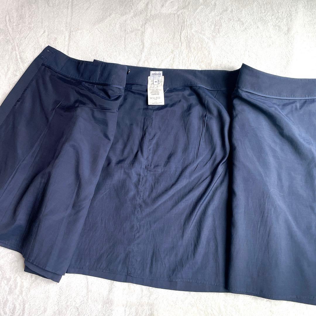 ARMANI COLLEZIONI リネン混 ネイビー スカート スーツ 48 - メルカリ