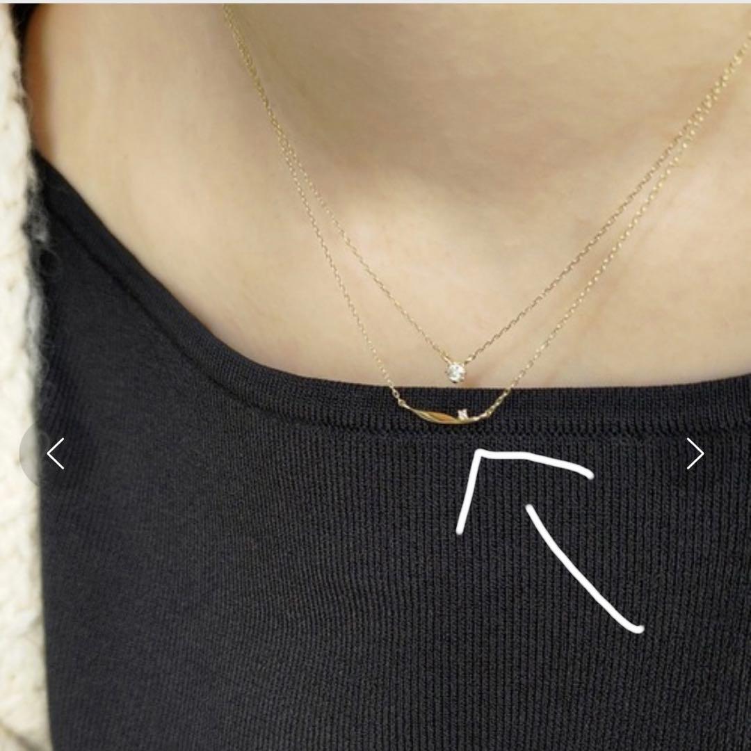 NOIR DE POUPEE K10プチダイヤモンドウェーブネックレス - メルカリ