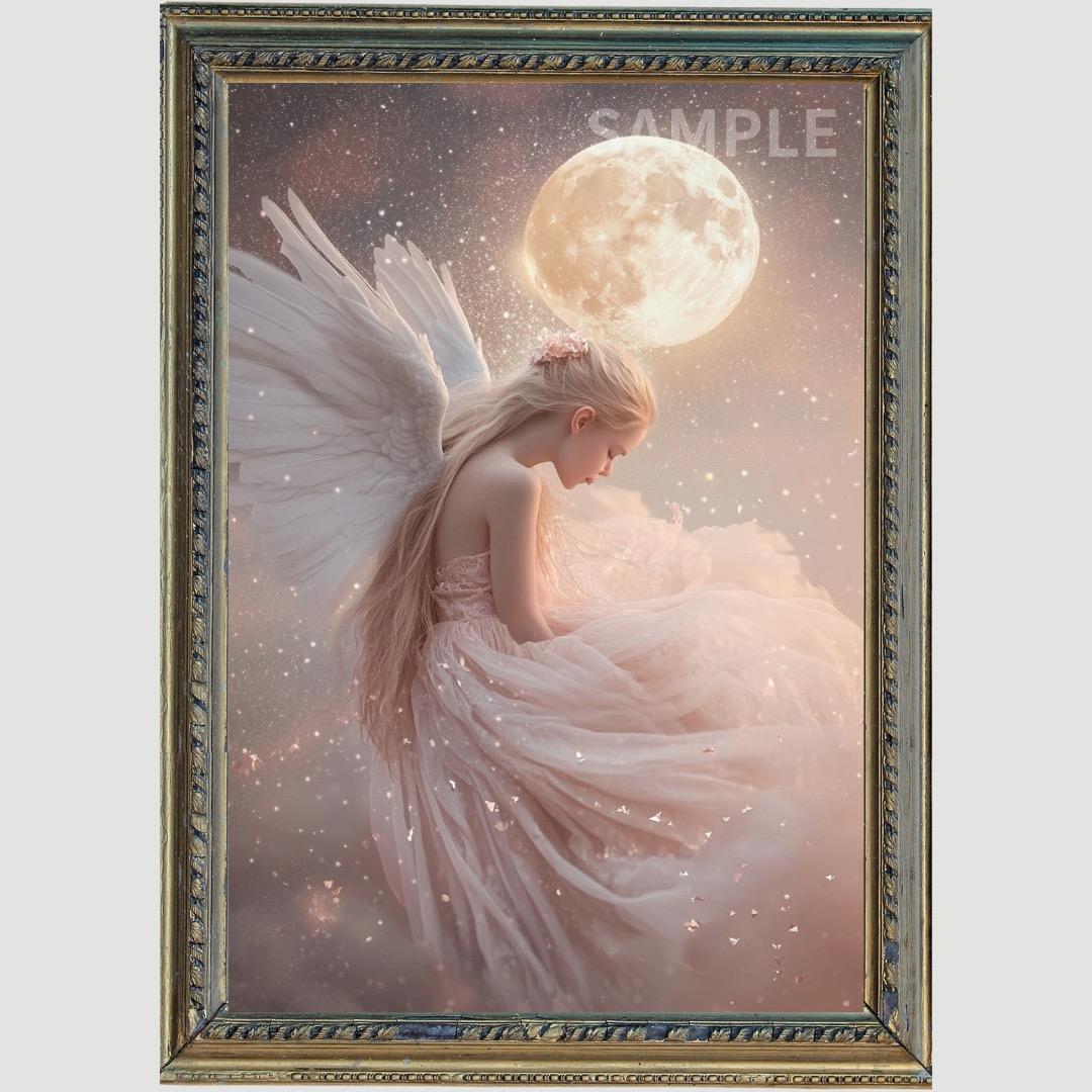 P2913 天使 恋愛運・人気運・守護 【開運風水絵画風・ヒーリングアート