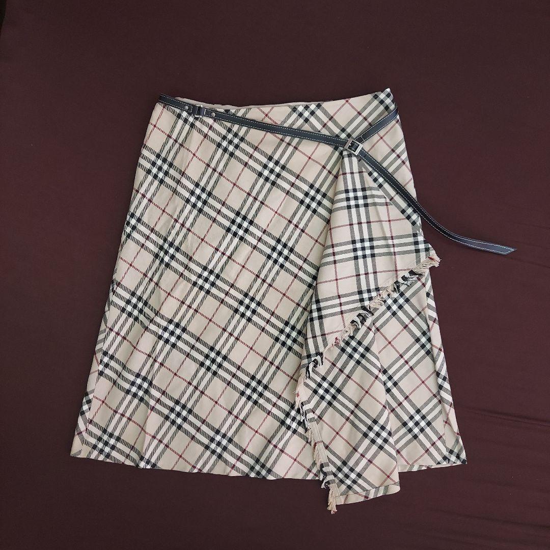 新品・未着用】バーバリーブルーレーベル 巻きスカート ノバチェック