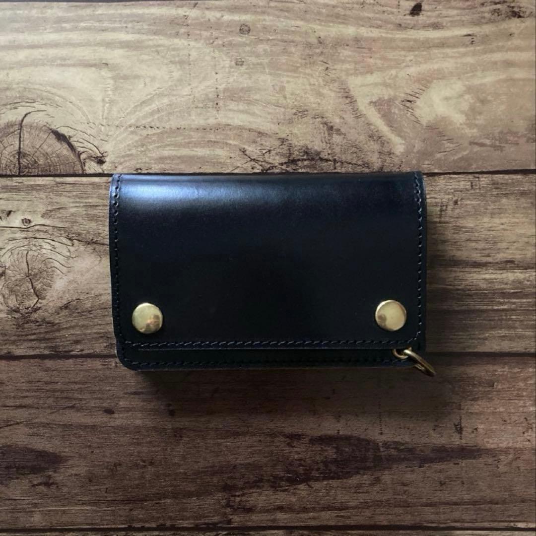 お札を折らずに収納】ミドルトラッカーウォレット 茶芯ブラック【受注