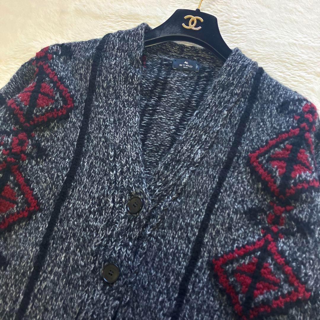 エトロ カーディガン ジャカード カウチン 42 高級 イタリア製