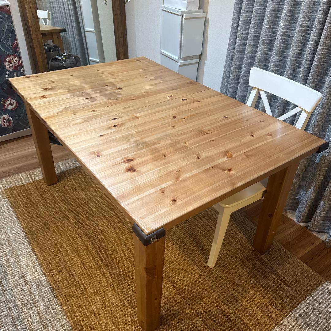 IKEA イケア 伸長式 ダイニングテーブル 無垢材 STORNAS 廃盤 - メルカリ