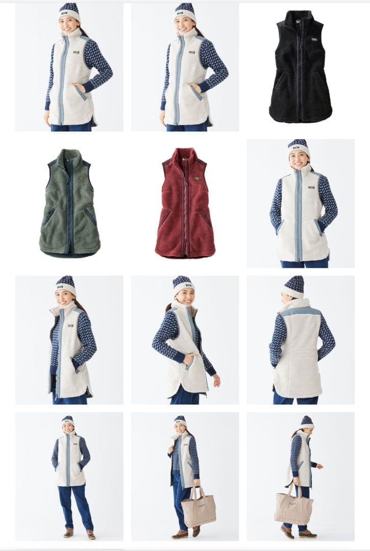 エルエルビーン　L.L.BEAN ロングシェルパ　フリースベスト　ブラック　黒