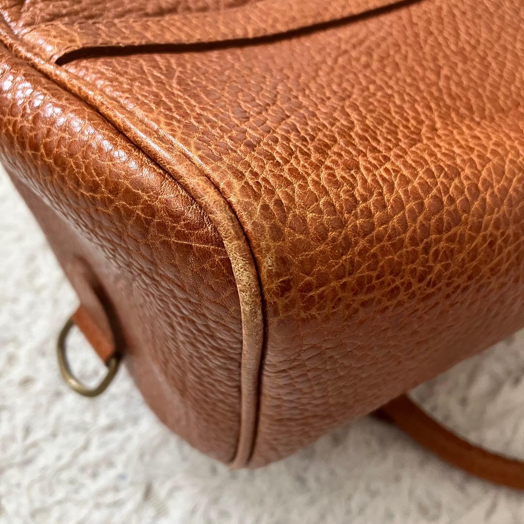 《美品人気早い者勝ち》ラルフローレンralph laurenミニボストンシボ革