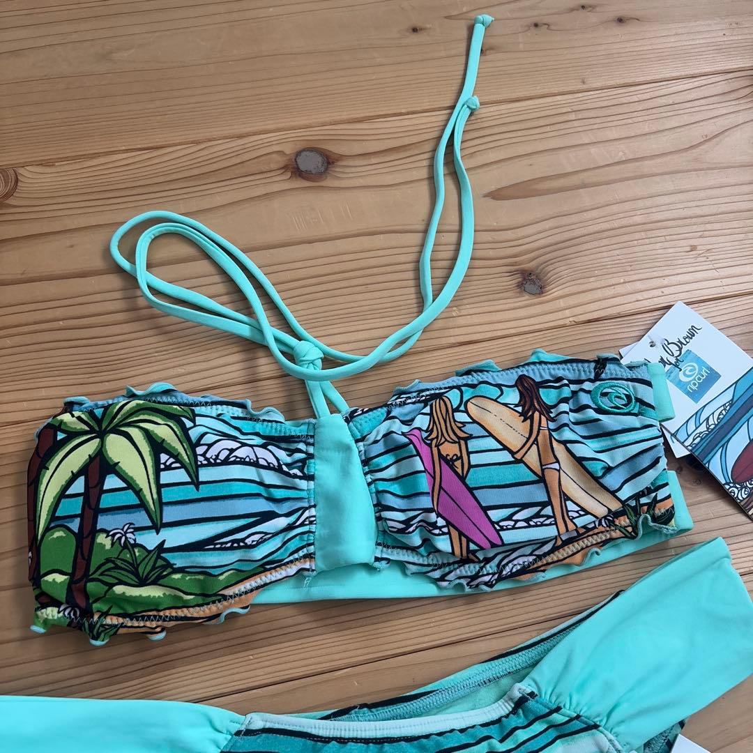 【入手困難】リップカール　ヘザーブラウン　水着　セパレート　短パンセット