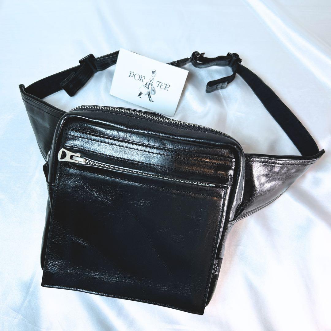 美品 PORTER オールレザー ウエストバッグ ボディバッグ スクエア 廃盤品 PORTER 【超美品 ほぼ未使用】 ポーター 吉田カバン ボディバッグ