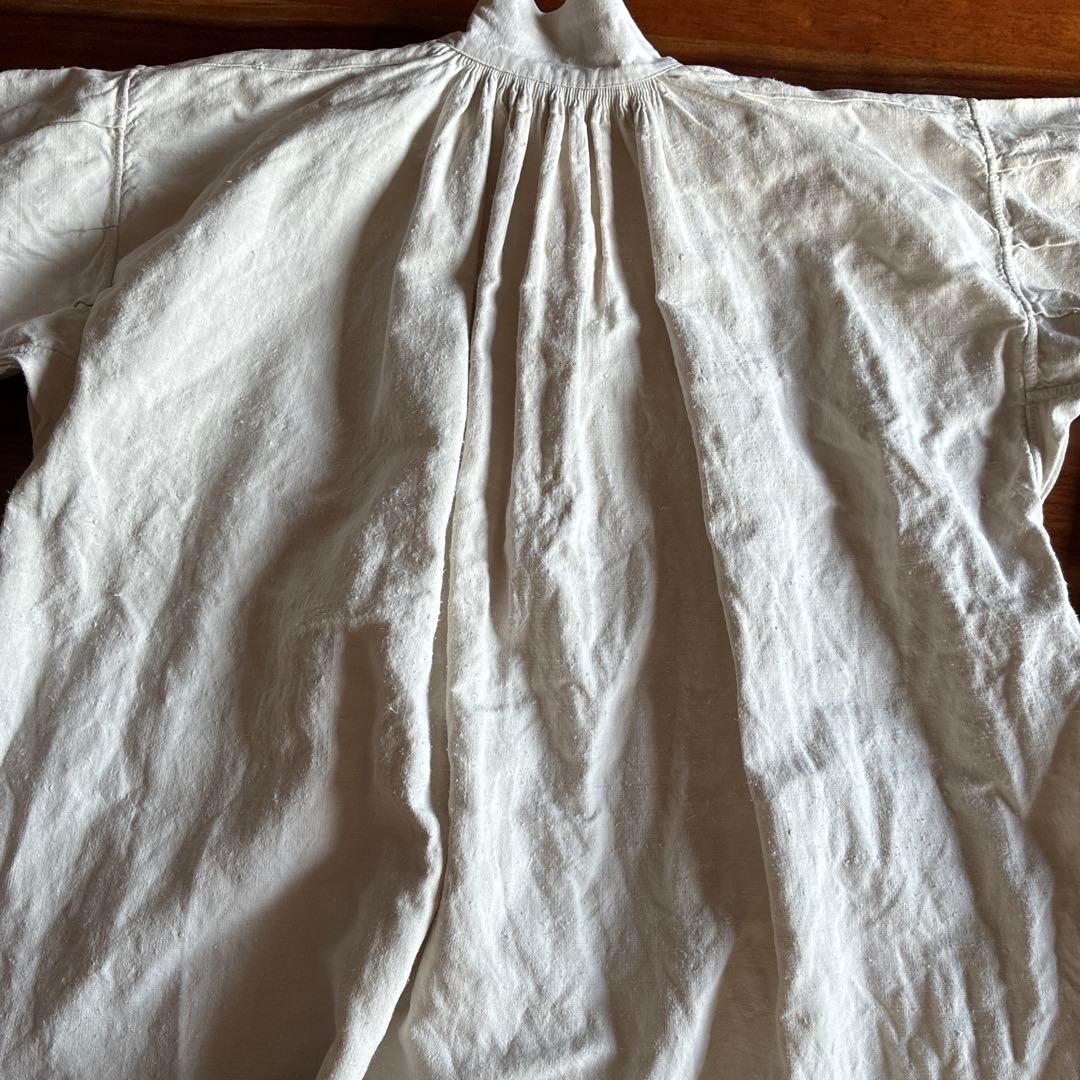 1900-30s フランス アンティーク リネン スモック グランパシャツ