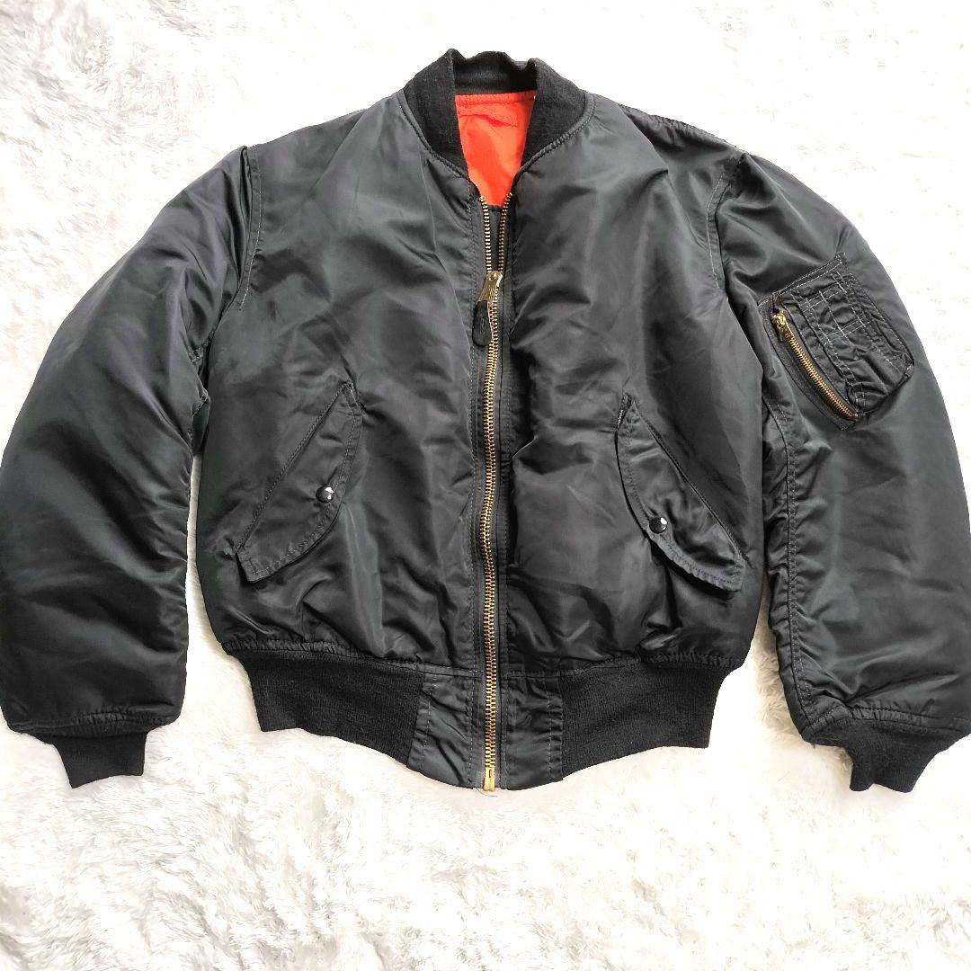 アルファインダストリーズMA-1 フライトジャケット 黒 M IDEALジップ