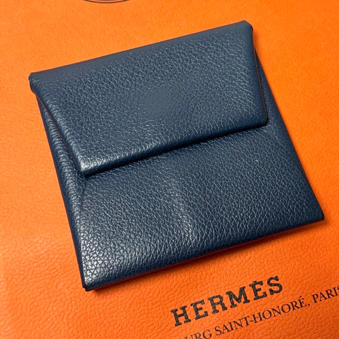 エルメス　HERMES ケース　バスティア　ネイビー　小銭入れ エルメス Hermes HERMES コインケース Bastia バスティア レザー